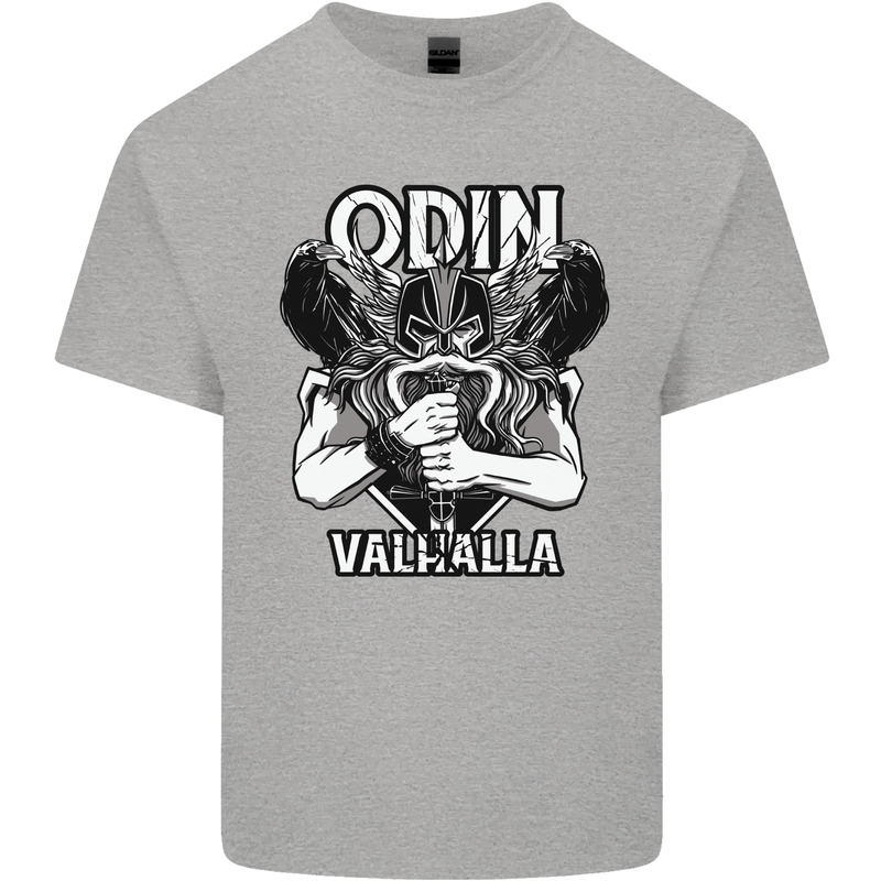 Odin Valhalla Viking Warrior Mens Cotton T-Shirt Tee Top Sports Grey