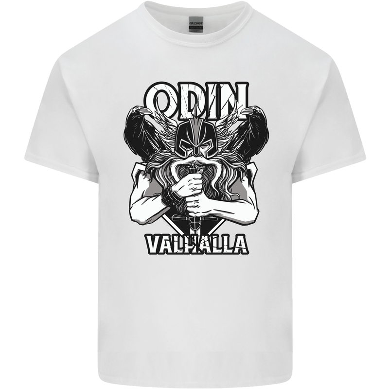 Odin Valhalla Viking Warrior Mens Cotton T-Shirt Tee Top White