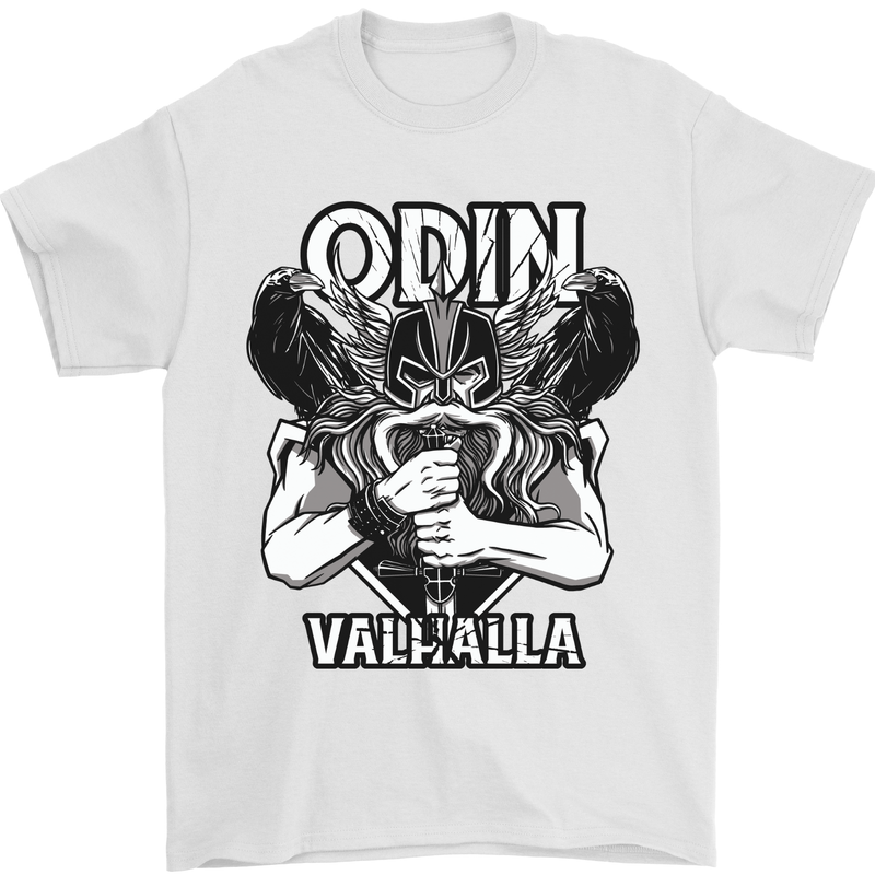 Odin Valhalla Viking Warrior Mens T-Shirt 100% Cotton White