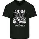 Odin Valhalla Viking Warrior Mens V-Neck Cotton T-Shirt Black