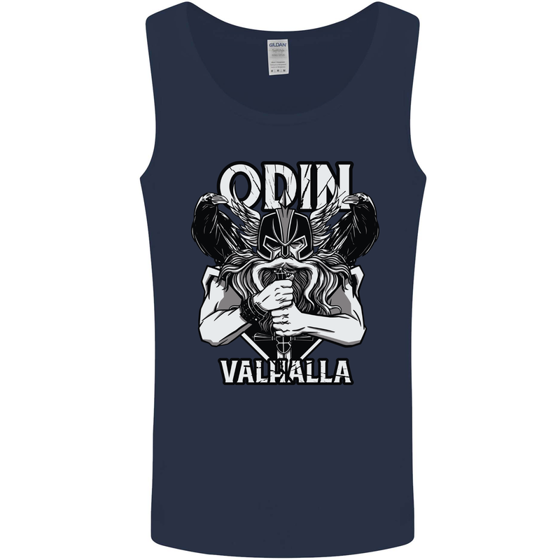 Odin Valhalla Viking Warrior Mens Vest Tank Top Navy Blue