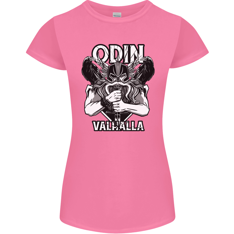 Odin Valhalla Viking Warrior Womens Petite Cut T-Shirt Azalea