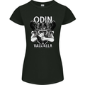 Odin Valhalla Viking Warrior Womens Petite Cut T-Shirt Black
