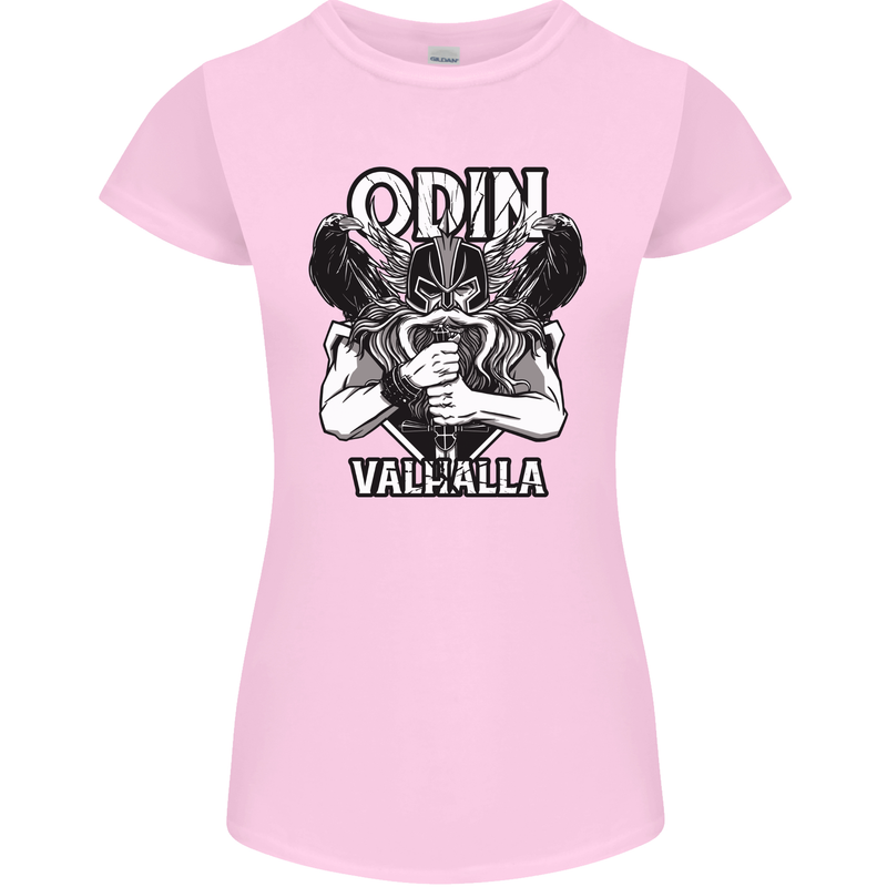 Odin Valhalla Viking Warrior Womens Petite Cut T-Shirt Light Pink