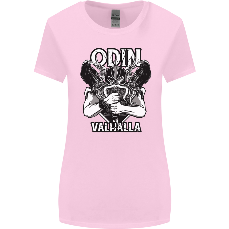 Odin Valhalla Viking Warrior Womens Wider Cut T-Shirt Light Pink