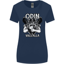 Odin Valhalla Viking Warrior Womens Wider Cut T-Shirt Navy Blue