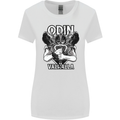 Odin Valhalla Viking Warrior Womens Wider Cut T-Shirt White