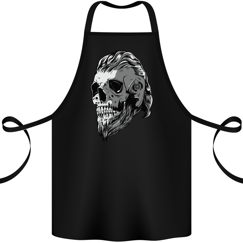 Odin Viking Skull Skull Cotton Apron 100% Organic Black