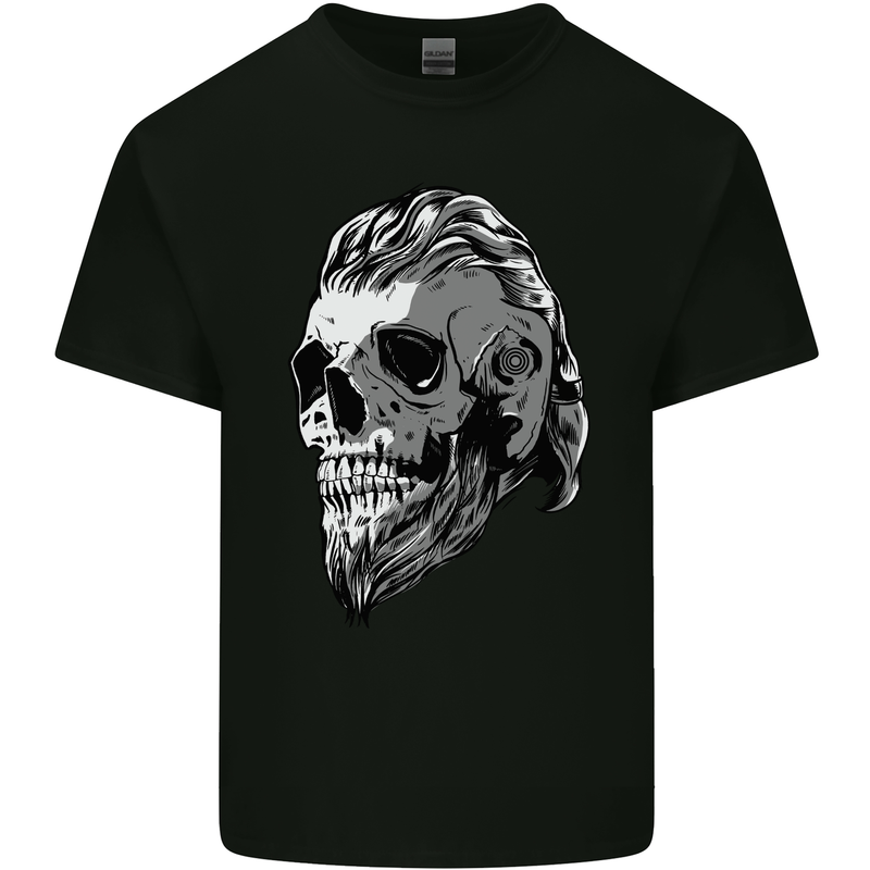Odin Viking Skull Skull Kids T-Shirt Childrens Black