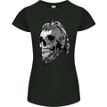 Odin Viking Skull Skull Womens Petite Cut T-Shirt Black