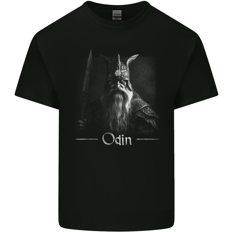 Odin With Valknut Symbol Viking Norse Warrior Kids T-Shirt Childrens Black