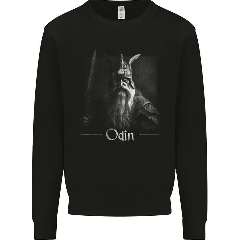 Odin With Valknut Symbol Viking Norse Warrior Mens Sweatshirt Jumper Black