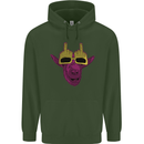 Offensive Goat With Finger Flip Glasses Childrens Kids Hoodie Forest Green