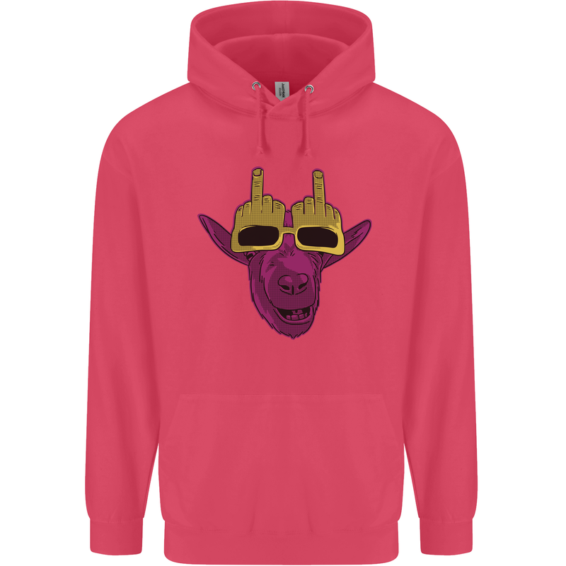 Offensive Goat With Finger Flip Glasses Childrens Kids Hoodie Heliconia