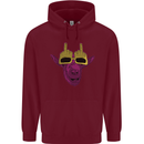 Offensive Goat With Finger Flip Glasses Childrens Kids Hoodie Maroon