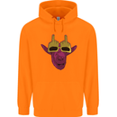 Offensive Goat With Finger Flip Glasses Childrens Kids Hoodie Orange