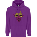 Offensive Goat With Finger Flip Glasses Childrens Kids Hoodie Purple