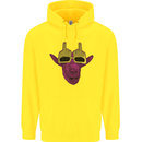 Offensive Goat With Finger Flip Glasses Childrens Kids Hoodie Yellow