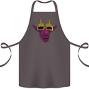 Offensive Goat With Finger Flip Glasses Cotton Apron 100% Organic Dark Grey