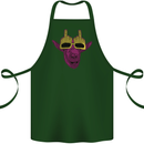 Offensive Goat With Finger Flip Glasses Cotton Apron 100% Organic Forest Green
