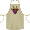 Offensive Goat With Finger Flip Glasses Cotton Apron 100% Organic Khaki