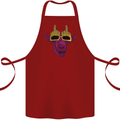 Offensive Goat With Finger Flip Glasses Cotton Apron 100% Organic Maroon