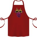 Offensive Goat With Finger Flip Glasses Cotton Apron 100% Organic Maroon