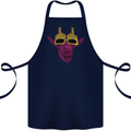Offensive Goat With Finger Flip Glasses Cotton Apron 100% Organic Navy Blue