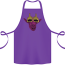 Offensive Goat With Finger Flip Glasses Cotton Apron 100% Organic Purple