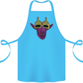 Offensive Goat With Finger Flip Glasses Cotton Apron 100% Organic Turquoise