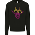 Offensive Goat With Finger Flip Glasses Kids Sweatshirt Jumper Black