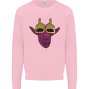 Offensive Goat With Finger Flip Glasses Kids Sweatshirt Jumper Light Pink
