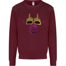 Offensive Goat With Finger Flip Glasses Kids Sweatshirt Jumper Maroon