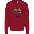Offensive Goat With Finger Flip Glasses Kids Sweatshirt Jumper Red