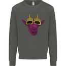 Offensive Goat With Finger Flip Glasses Kids Sweatshirt Jumper Storm Grey