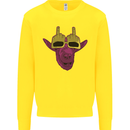 Offensive Goat With Finger Flip Glasses Kids Sweatshirt Jumper Yellow