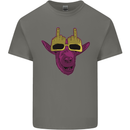 Offensive Goat With Finger Flip Glasses Kids T-Shirt Childrens Charcoal