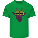 Offensive Goat With Finger Flip Glasses Kids T-Shirt Childrens Irish Green