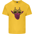 Offensive Goat With Finger Flip Glasses Kids T-Shirt Childrens Yellow