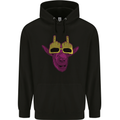Offensive Goat With Finger Flip Glasses Mens 80% Cotton Hoodie Black