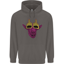 Offensive Goat With Finger Flip Glasses Mens 80% Cotton Hoodie Charcoal