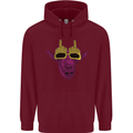 Offensive Goat With Finger Flip Glasses Mens 80% Cotton Hoodie Maroon