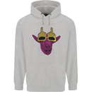 Offensive Goat With Finger Flip Glasses Mens 80% Cotton Hoodie Sports Grey