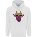 Offensive Goat With Finger Flip Glasses Mens 80% Cotton Hoodie White