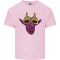 Offensive Goat With Finger Flip Glasses Mens Cotton T-Shirt Tee Top Light Pink