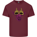 Offensive Goat With Finger Flip Glasses Mens Cotton T-Shirt Tee Top Maroon