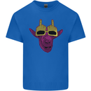 Offensive Goat With Finger Flip Glasses Mens Cotton T-Shirt Tee Top Royal Blue