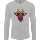 Offensive Goat With Finger Flip Glasses Mens Long Sleeve T-Shirt Sports Grey