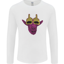 Offensive Goat With Finger Flip Glasses Mens Long Sleeve T-Shirt White