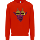 Offensive Goat With Finger Flip Glasses Mens Sweatshirt Jumper Bright Red